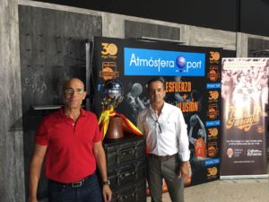 Juan Carlos Rubio y José María Villamala, directivos de Footgel Sport en las jornadas de compra de Atmósfera Sport