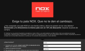 iniciativa de Nox para evitar el fraude en Internet con la venta de pádel