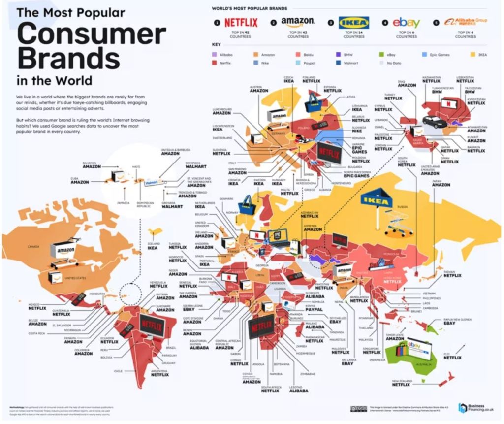 marcas mas buscadas por países